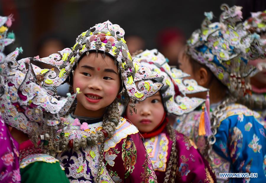 #CHINA-GUIZHOU-DONG ETHNIC GROUP-CHILDREN-HAT(CN)