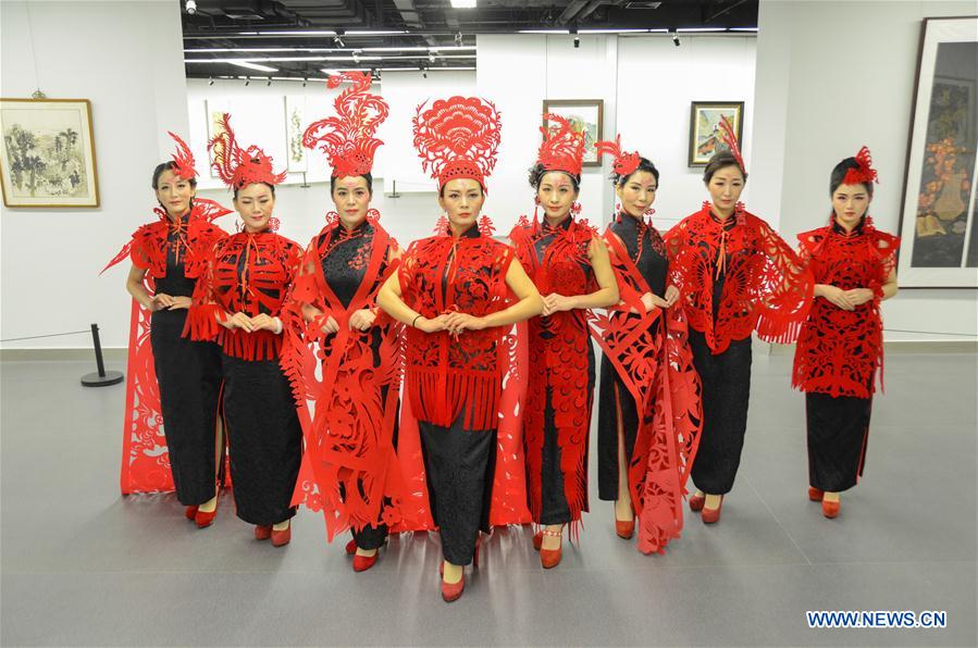 #CHINA-SHANDONG-LIAOCHENG-CHEONGSAM WITH PAPER CUTTING (CN)