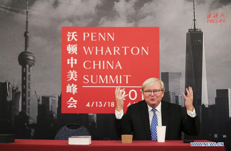 U.S.-PHILADELPHIA-PENN WHARTON CHINA SUMMIT-KEVIN RUDD