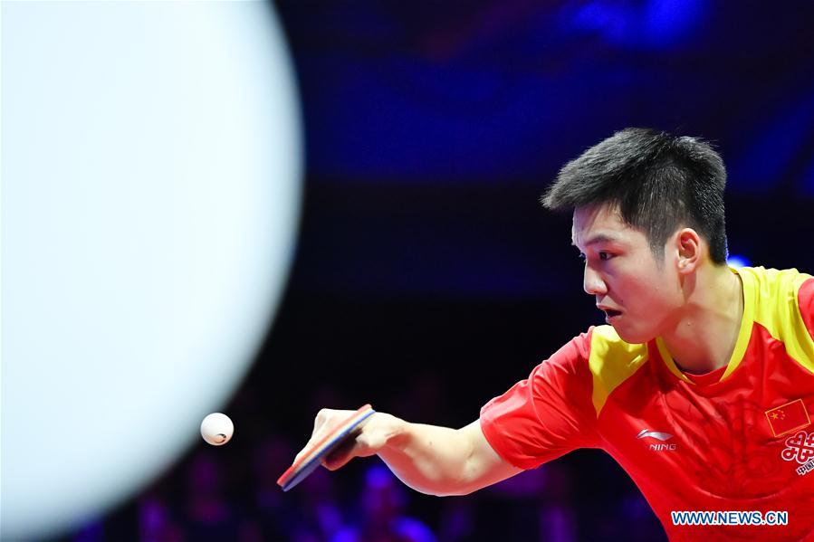 (SP)FRANCE-CHESSY-2018 ITTF MEN'S WORLD CUP-FINAL-FAN ZHENDONG VS TIMO BOLL 