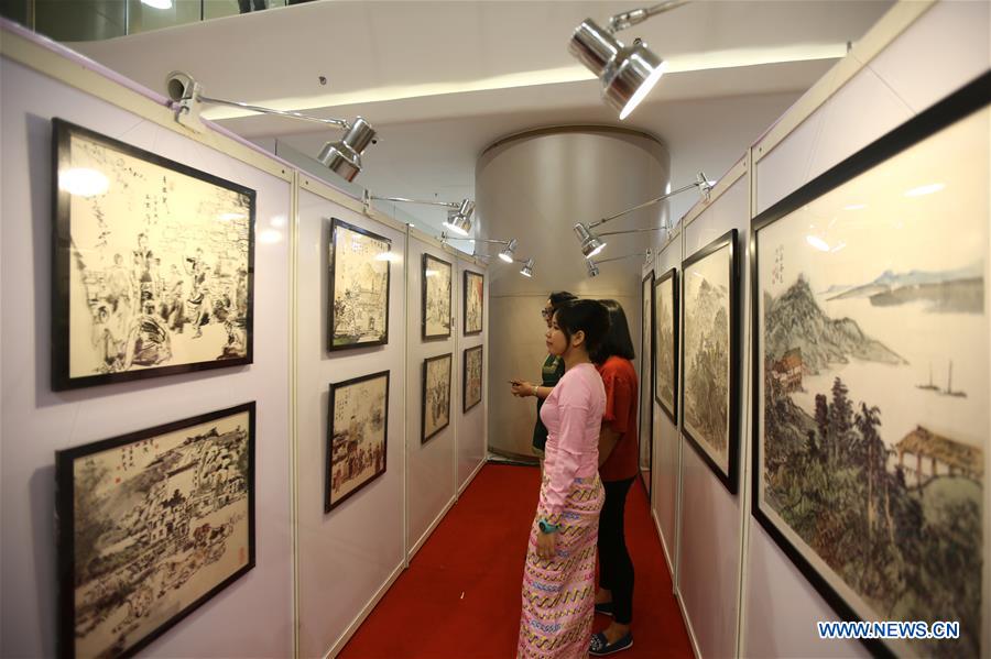 MYANMAR-YANGON-CHINA-ART EXHIBITION