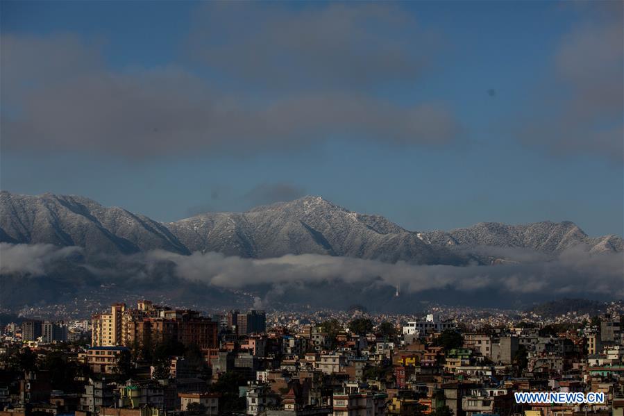 NEPAL-KATHMANDU-SNOW COVERED HILLS