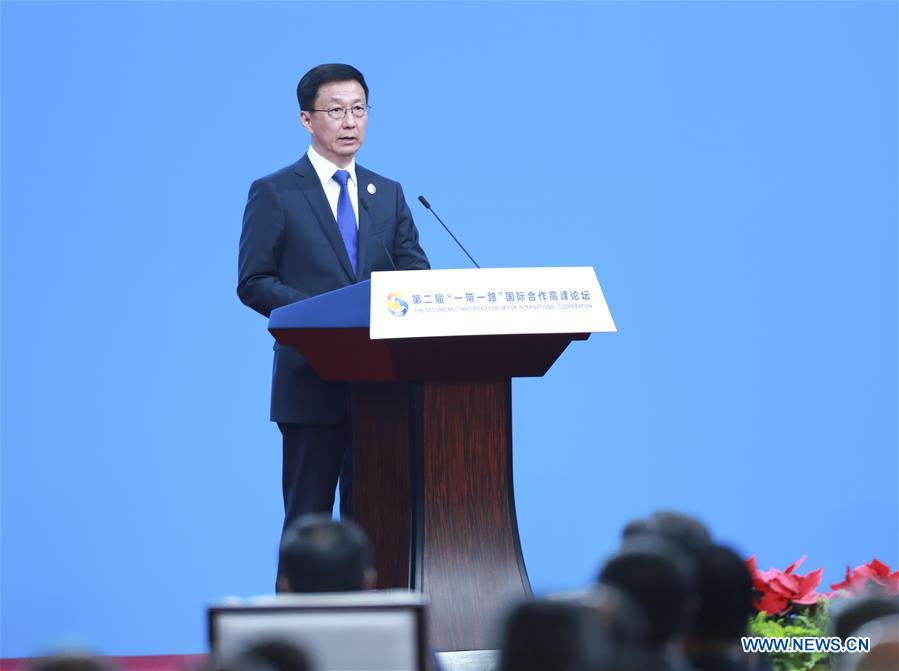 (BRF)CHINA-BEIJING-BELT AND ROAD FORUM-OPENING CEREMONY-HAN ZHENG (CN)