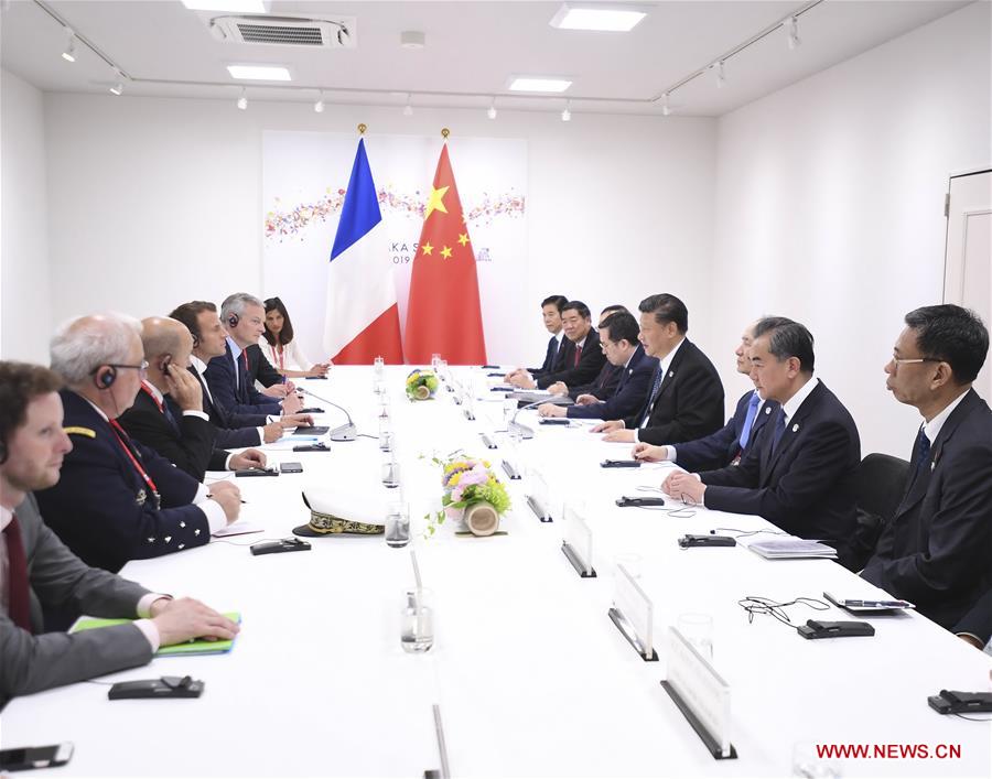 JAPAN-OSAKA-XI JINPING-EMMANUEL MACRON-MEETING