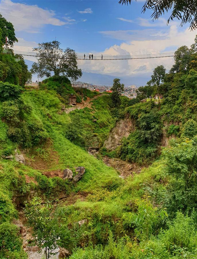 NEPAL-KATHMANDU-TOURISM-SUSPENSION BRIDGE