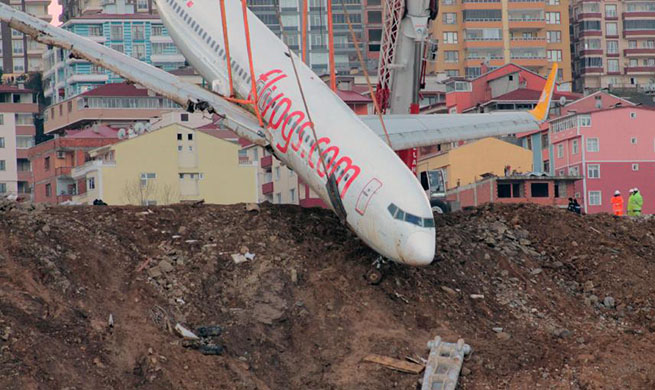 Turkish passenger plane skids off runway on Black Sea coast