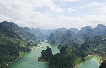 Scenery of Haokun Lake in Baise City, south China's Guangxi