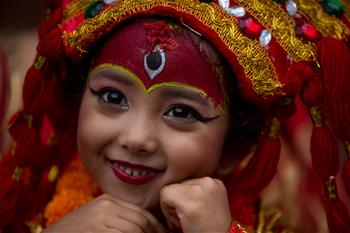 Over 50 girls attend mass Kumari Puja in Kathmandu, Nepal